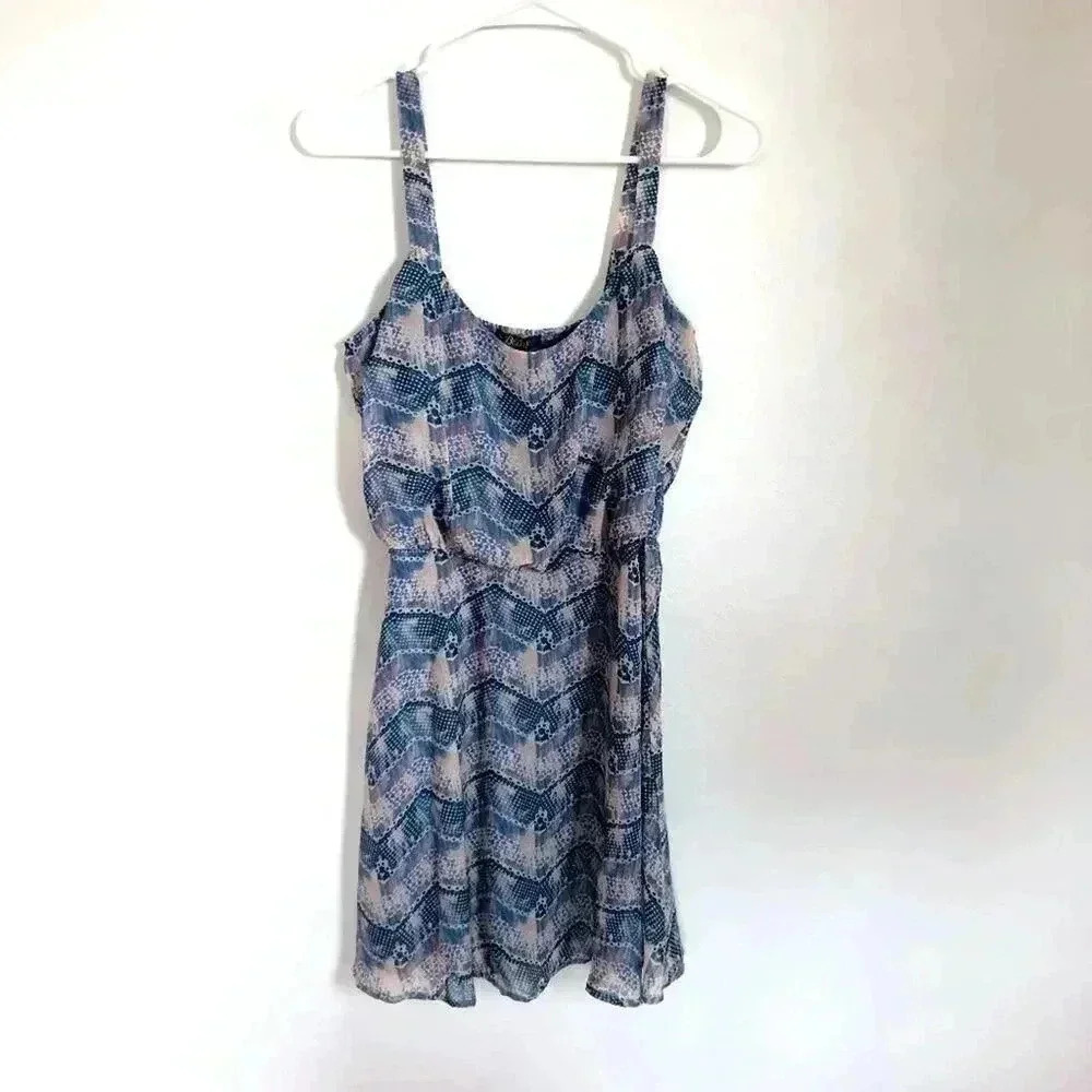 Bebop Purple Patterned Chiffon Dress Women's Size M